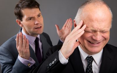 Person having difficult conversation that other person doesn't want to hear