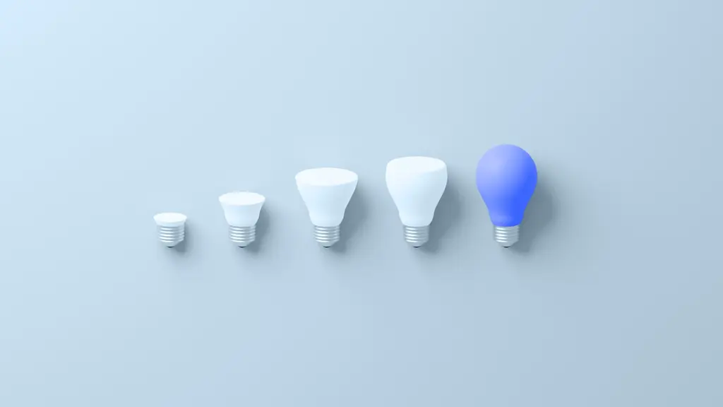 Image of lightbulbs are progressive stages of completion