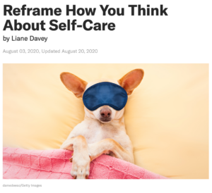 Cover of HBR article with a chihuahua wearing a sleep mask